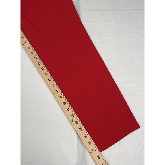 Atelier Gardeur DINA 2 Pants Red Womens Sz 16 Zip Pockets 28” Inseam Stretch - Picture 12 of 13